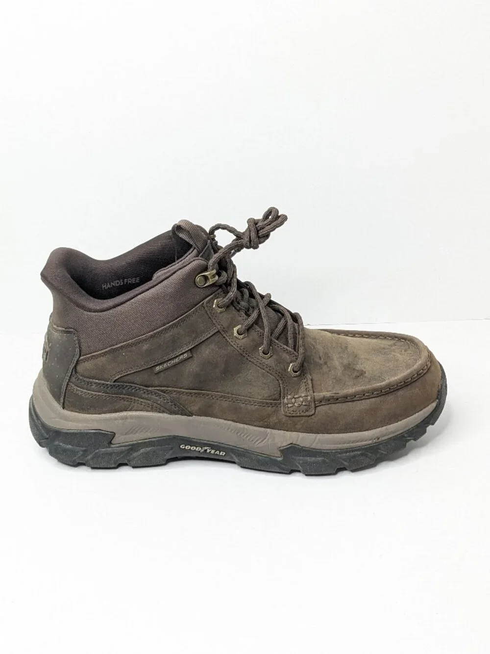 Skechers Hands Free Slip-Ins Respected 2.0 Hagler Lace-up Boots Brown Men's 13